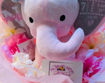 Peluche de elefante personalizado para recién nacidos
