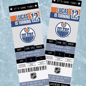 Convite para jogo de hóquei no Edmonton Oilers