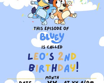 Bluey Birthday Invitation