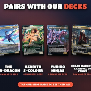 Complete EDHProxy commander decks with original art that pair with this set