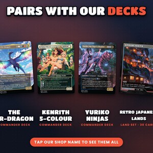 Complete EDHProxy commander decks with original art that pair with this set
