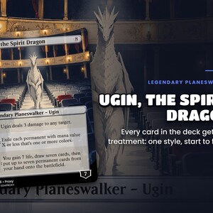 Card spotlight: Ugin, the Spirit Dragon, original illustrated art on a custom proxy card
