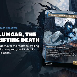 Card spotlight: Silumgar, the Drifting Death proxy with anime artwork, zoomed art detail