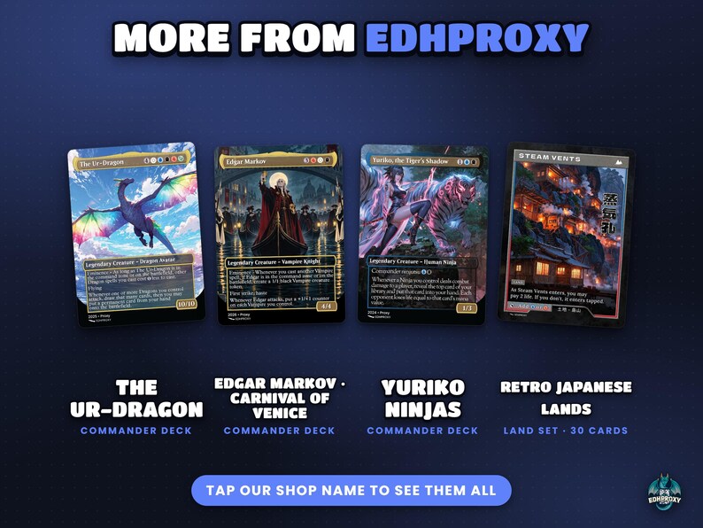 More EDHProxy commander decks and land sets with original art
