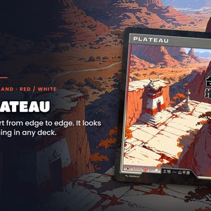Spotlight: Plateau proxy land card, original art up close, red-white colour pair