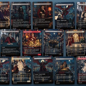 Spread of 14 illustrated proxy cards from the Edgar Markov · Carnival of Venice Commander EDH proxy deck
