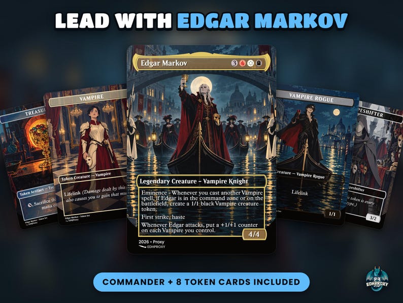 Edgar Markov commander card: custom illustrated art