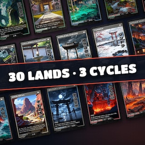 All 30 retro Japanese proxy lands: duals, fetches and shocks with original full art