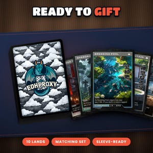 The Retro Japanese Shocks as a gift for a Commander player, card stack with the EDHProxy back
