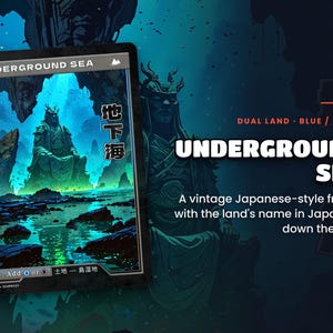 Spotlight: Underground Sea proxy land card, original art up close, blue-black colour pair