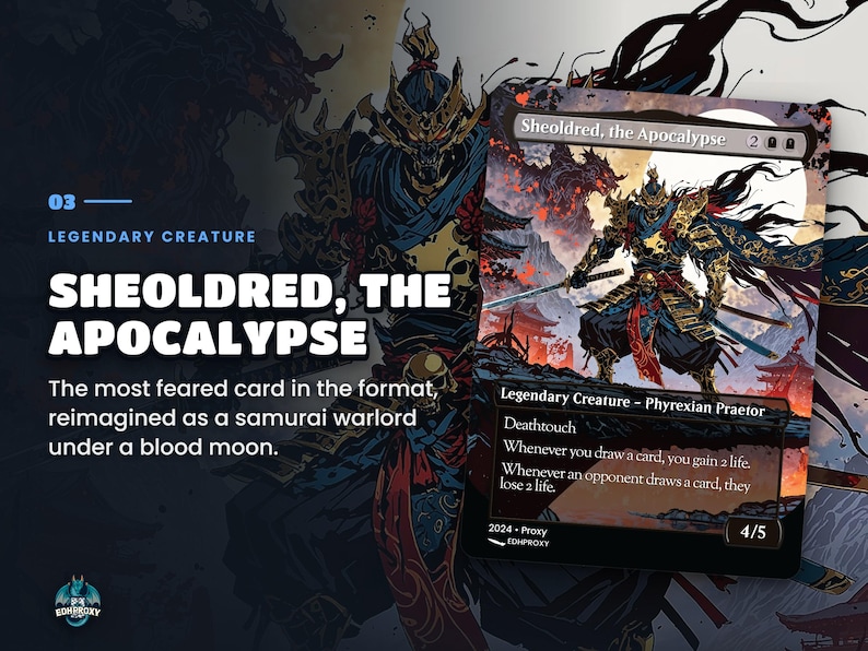 Card spotlight: Sheoldred, the Apocalypse proxy with anime artwork, zoomed art detail