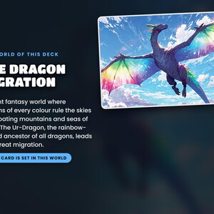 The world of the The Ur-Dragon deck, The Dragon Migration: story key art and the setting every card illustration shares