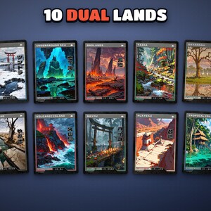 The 10 retro dual lands: Tundra, Underground Sea, Badlands, Taiga, Savannah, Scrubland, Volcanic Island, Bayou, Plateau, Tropical Island