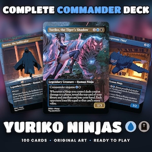 Yuriko Ninjas Commander EDH proxy deck: complete 100-card MTG commander deck with original anime art, Yuriko commander, blue-black