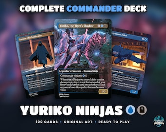 Yuriko Ninja Commander Deck, Anime Art Proxy Cards, 100-Card EDH Playtest (Ready to Play)