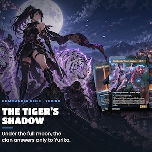 The Tiger's Shadow: Under the full moon, the clan answers only to Yuriko. Story key art for the Yuriko Ninjas Commander EDH proxy deck