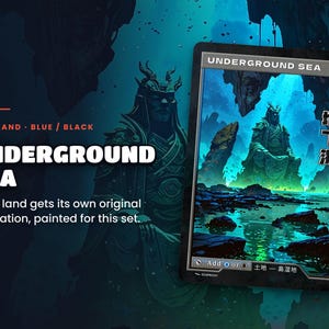 Spotlight: Underground Sea proxy land card, original art up close, blue-black colour pair