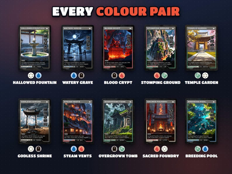 Colour pair chart: every two-colour combination covered by the Retro Japanese Shocks