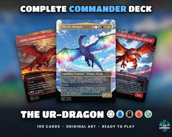 The Ur-Dragon Commander Deck, Anime Dragon Art, 100-Card EDH Proxy (Ready to Play)