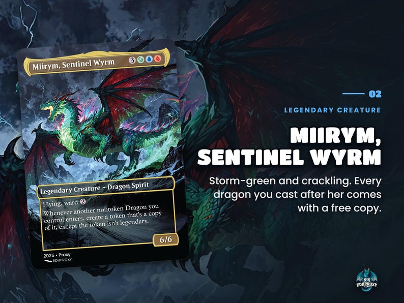 Card spotlight: Miirym, Sentinel Wyrm, original anime art on a custom proxy card
