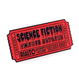 Science Fiction Double Feature Ticket Soft Enamel Pin - Red Lapel Brooch - Rocky Horror Picture Show