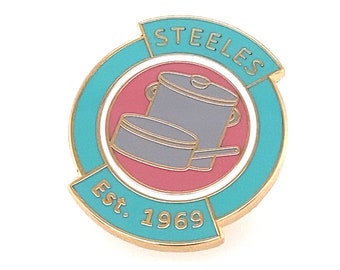 Steeles Pots & Pans Enamel Pin - Lapel Brooch  (New Larger Size)