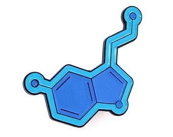Serotonin Molecule - Soft Enamel Pin - Lapel Brooch - Happy Chemical, Neurotransmitters