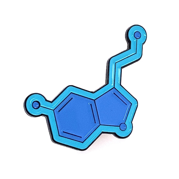 Serotonin Molecule - Soft Enamel Pin - Lapel Brooch - Happy Chemical, Neurotransmitters