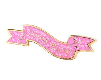 Sashay Away Pink Glitter Sash - Hard Enamel Pin - Lapel Brooch - Drag Race