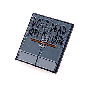 Don't Dead Open Inside Enamel Pin Lapel Brooch Zombie Door image 1