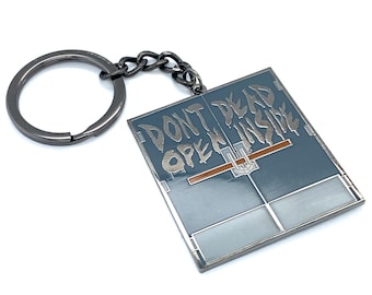 Don't Dead Open Inside Keyring - Hard Enamel Keychain - Zombie Door