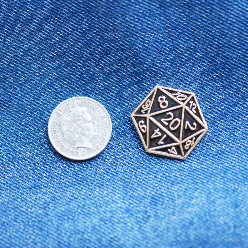 D20 Dice Enamel Pin Lapel Brooch Natural Twenty Dungeons | Etsy