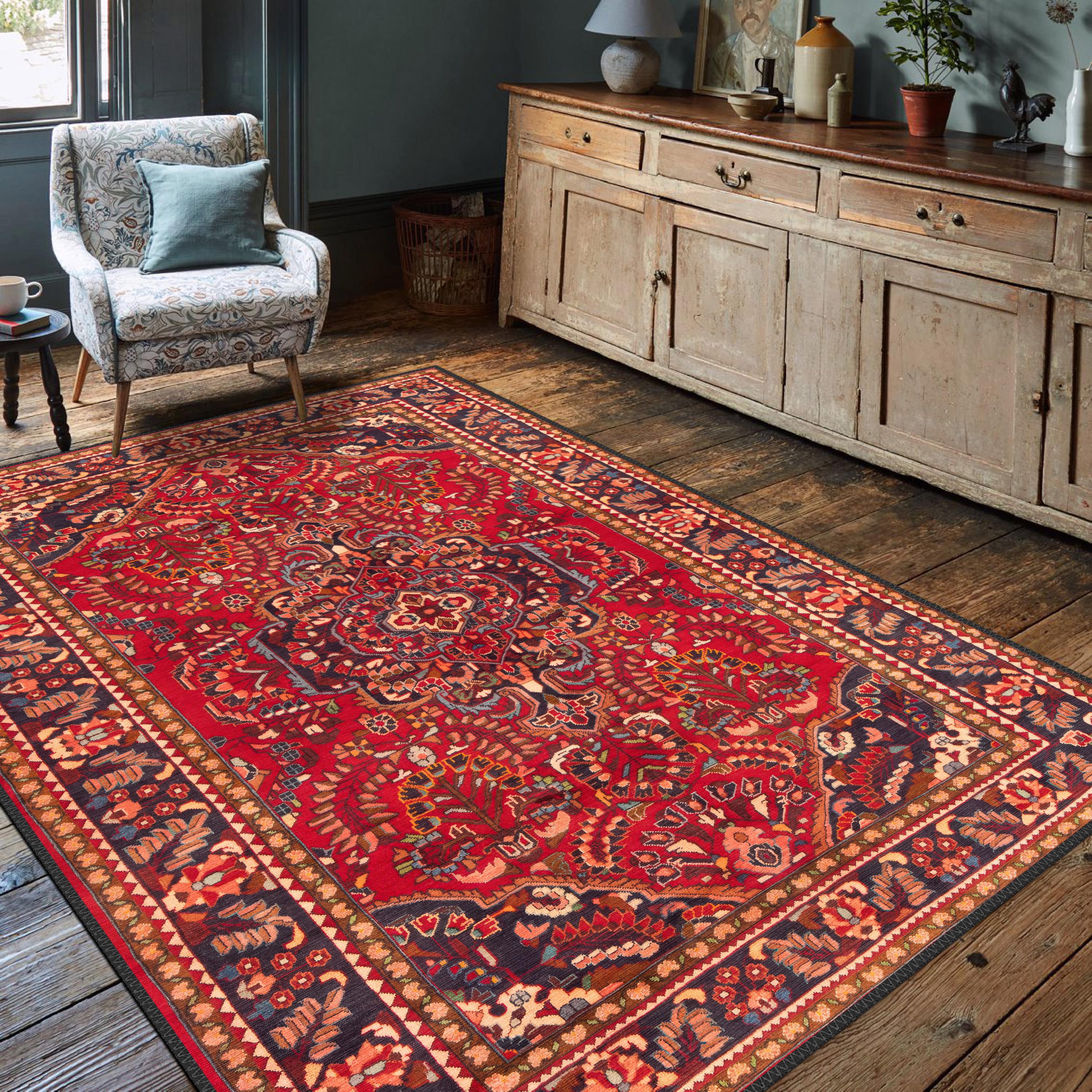 Red Oriental Area Rug, Traditional Persian Style, Anatolian Decor - Etsy