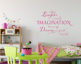 Laughter is Timeless - Tinkerbell Quote Vinyl Wall Decal (K-065) - Back40Life