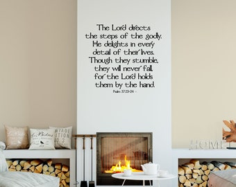 The Lord Directs the Steps of the Godly - Psalm 37:23-24 Vinyl Wall Decal (B-009) - Back40life