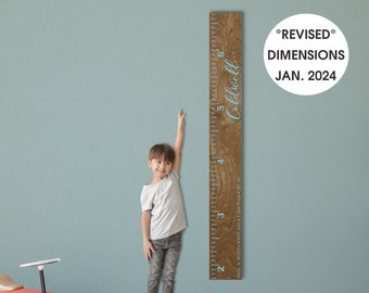 Personalized Wooden Kids Growth Chart - Height Ruler for Boys Girls Size Measuring Stick Family Name - Custom Ruler Gift GC-CLD Coldwell-HRL