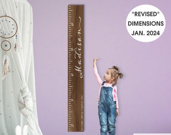 Personalized Wooden Kids Growth Chart - Height Ruler for Boys Girls   Measuring Stick Family Name - Custom Ruler Gift GC-MAD Madison