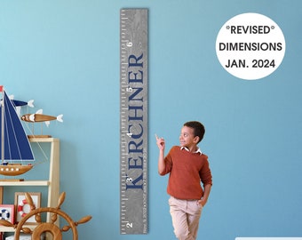 Personalized Wooden Kids Growth Chart - Height Ruler for Boys Girls Size Measuring Stick Family Name - Custom Ruler Gift GC-KER Kerchner-HRL