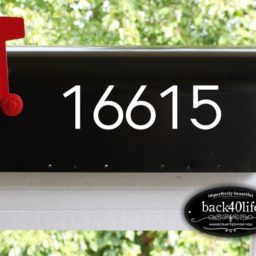 Modern Mailbox Numbers Address Design Mailbox Decal and Street Etsy