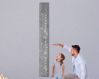 Personalized Wooden Kids Growth Chart - Height Ruler for Boys Girls Size Measuring Stick Family Name - Ruler GC-LBM Loved Beyond Measure-HRL