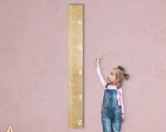 Personalized Wooden Kids Growth Chart - Height Ruler for Boys Girls Size Measuring Stick Family Name - Custom Ruler GC-EST Establishment-HRL