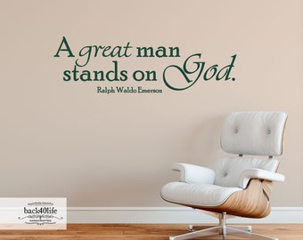 A Great Man Emerson Quote Vinyl Wall Decal (I-001) - Back40Life