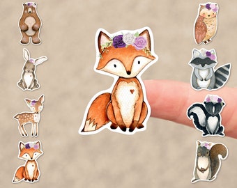 Forest Critter with Tiara Stickers Silhouette - Set of 96 Sticker Cutout Shapes - Back40Life (PC-001C-1)