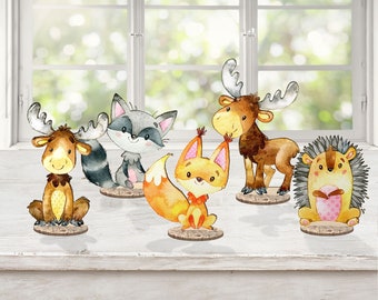 Woodland Creatures | Set of 5 Painted Wooden Cutout Shapes - Back40Life (PC-005-Set)