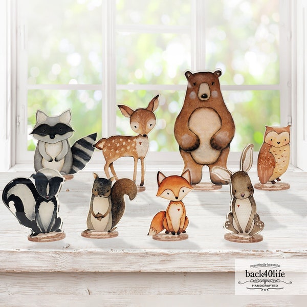 Forest Critters | Set of 8 Double-Sided Acrylic Cutout Shapes - Back40Life (PC-001-D)