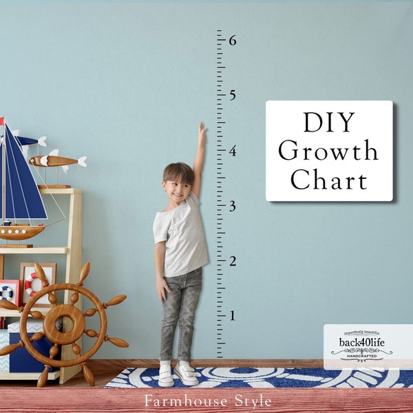 DIY Vinyl Kids Growth Chart Ruler Decal for Boys and Girls (GC-DCL) - Back40Life