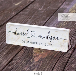 W-111 Couples Names Personalized Acrylic Block Cutout - Wedding Anniversary Romantic Gift - Back40Life
