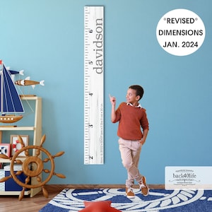 Custom Wooden Growth Chart - Personalized Height Ruler for Kids & Family Name Nursery Decor GC-DAV