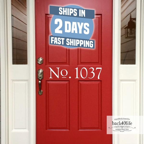 Numéros de porte de maison personnalisés - Sticker en vinyle pour l'adresse de la rue - Numéro de rue décoratif personnalisé en cadeau (E-002a) - Back40Life