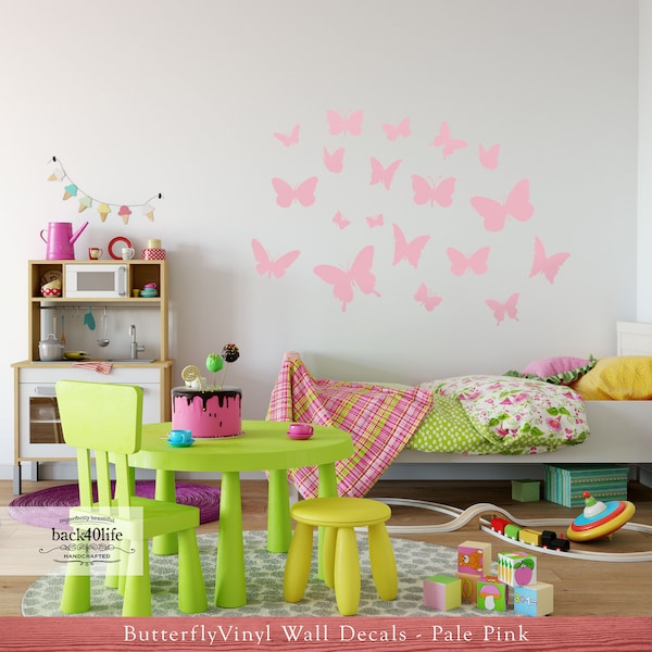 Butterfly Vinyl Wall Decals for Kid's Bedroom (K-055) - Back40Life